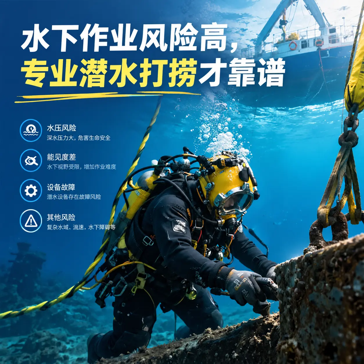 水下作业风险高，庐江专业潜水打捞才靠谱